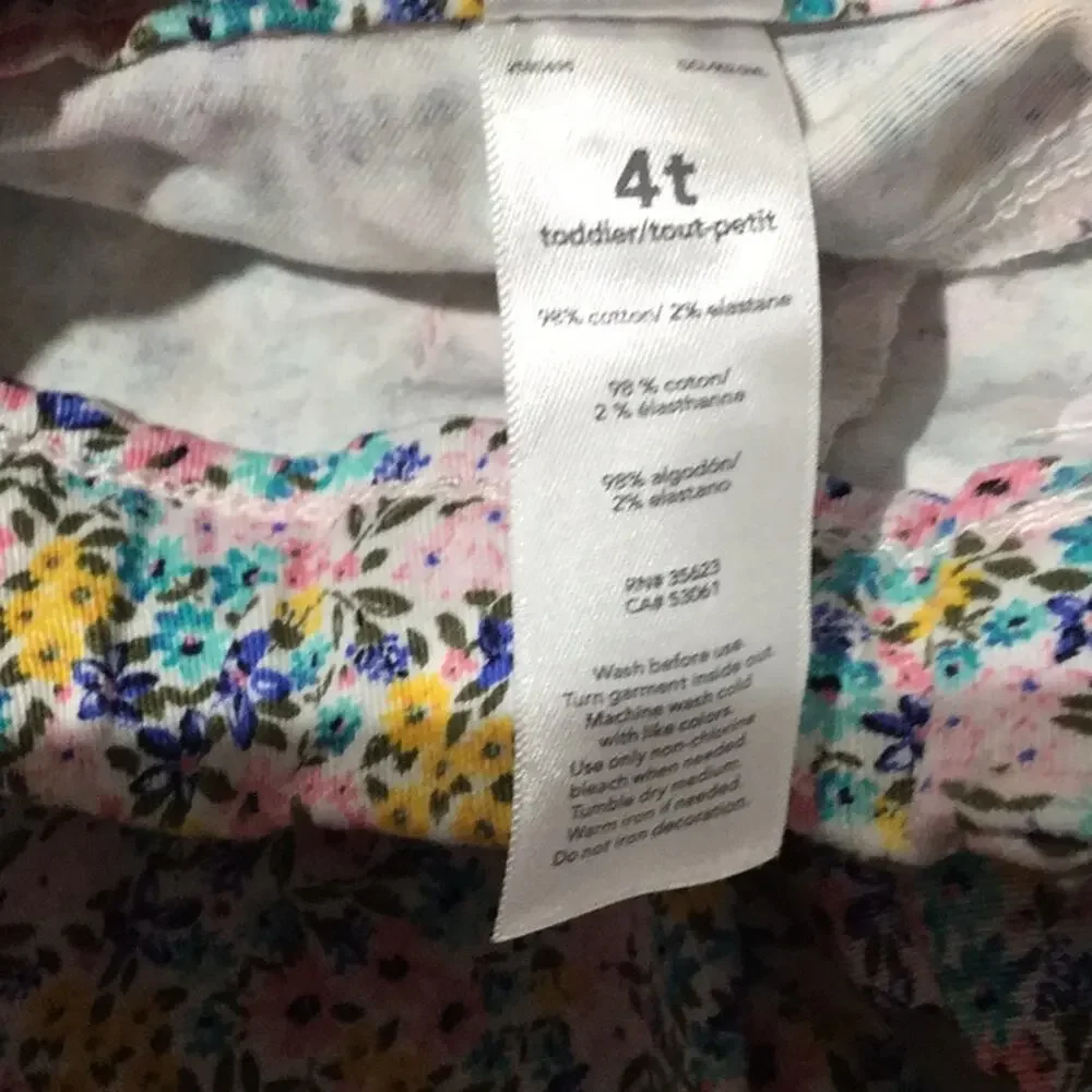 Carters 4T floral cotton spandex pull-on pant NWT